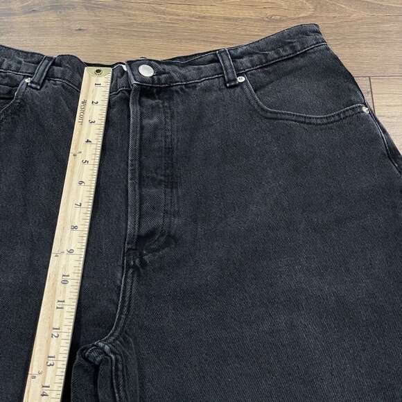 Triarchy Jeans Womens 31 Baggy Straight Ankle Crop Black Charcoal Wash Denim NWT - Picture 13 of 15